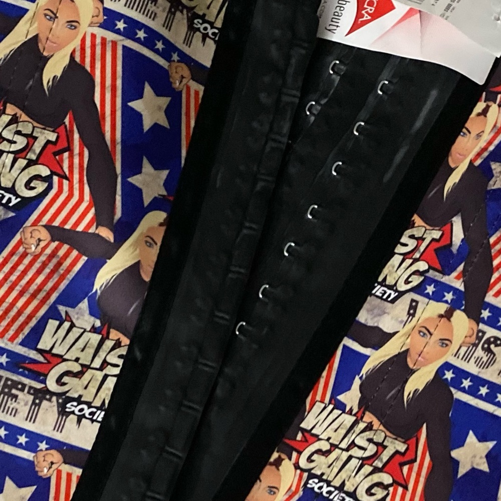 NWT Kardashian Ann Chery Waist Gang Society SHAPEWEAR 2 pc Patriotic Premadonna - Picture 8 of 13